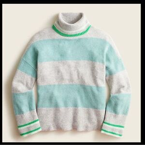 J Crew Striped Supersoft Yarn Turtleneck Sweater NWT